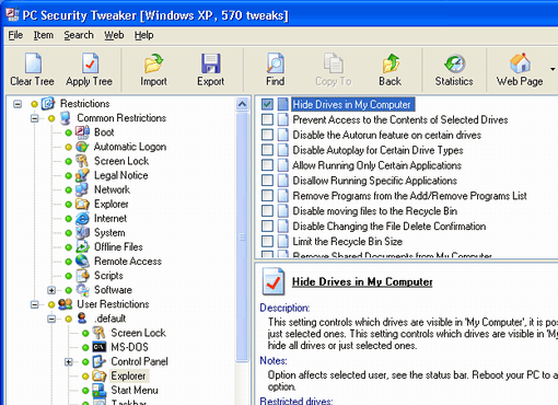 PC Security Tweaker Screenshot 1