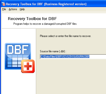 Recovery Toolbox for DBF Screenshot 1