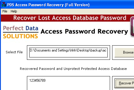 Get Access Database Password Screenshot 1