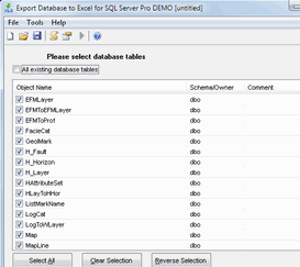 Export Database to Excel for SQL server Screenshot 1