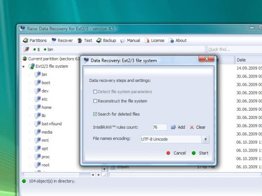 Raise Data Recovery for Ext2/Ext3/Ext4 Screenshot 1