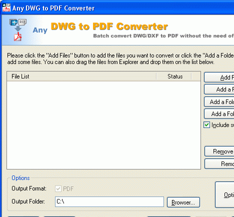AutoCAD to PDF Converter 2010.9 Screenshot 1