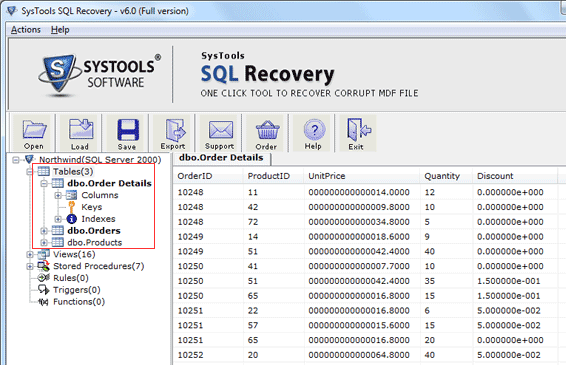 Recover MS SQL Database Screenshot 1