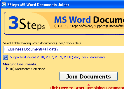 Combine MS Word 2003 Documents Screenshot 1