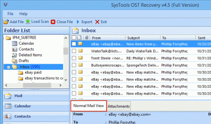 Outlook Server OST to PST Screenshot 1