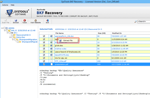 Fix BKF Database Screenshot 1