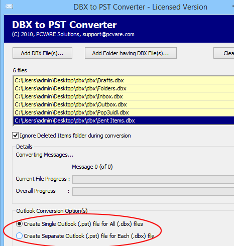 Export DBX to Outlook Screenshot 1