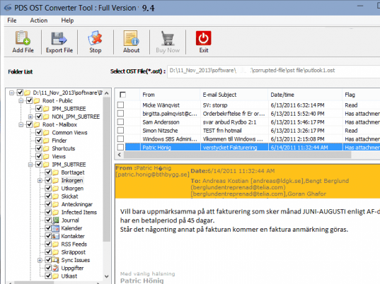 Restore Email OST File Screenshot 1