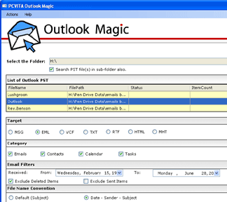 Convert Outlook PST Emails to DOC Screenshot 1