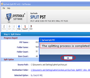 Split Single PST Screenshot 1