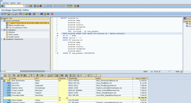 Hovitaga OpenSQL Editor Screenshot 1