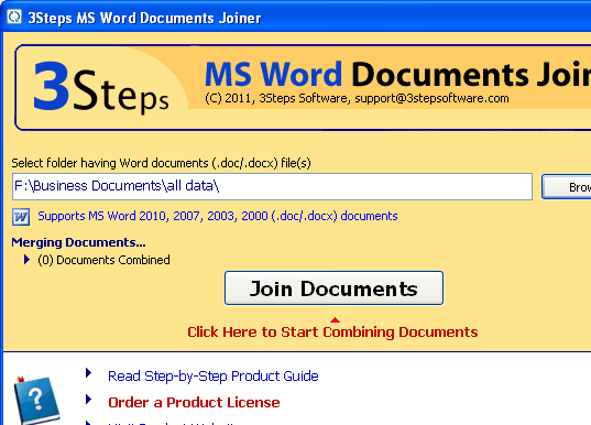 Combine Word Documents Tool Screenshot 1
