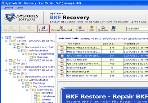 Extractor for BKF Files Screenshot 1