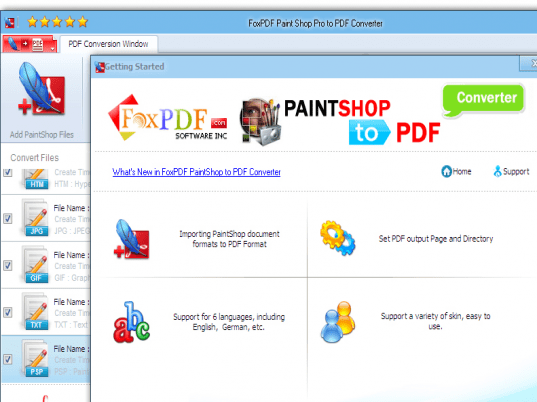 FoxPDF Paint Shop Pro to PDF Converter Screenshot 1
