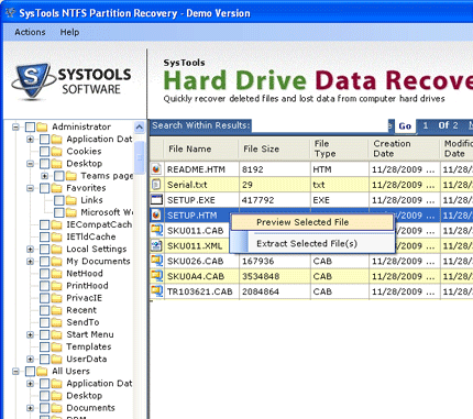 Easy Data Recovery Software 2011 Screenshot 1
