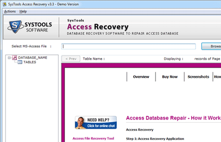 Repair MS Access 2003 File Screenshot 1