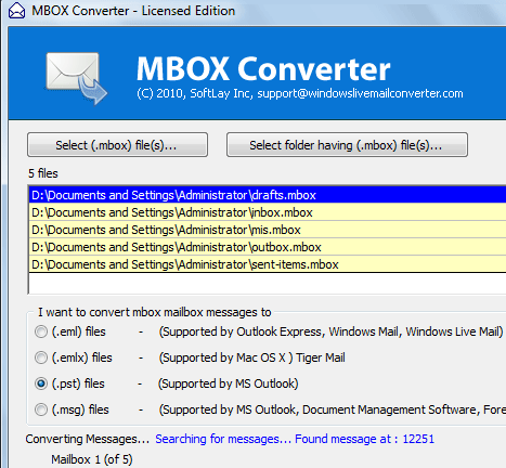 Convert Emails Thunderbird to Outlook Screenshot 1