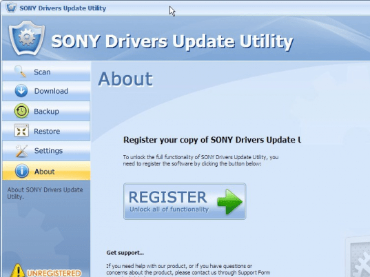 SONY Drivers Update Utility Screenshot 1