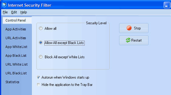 Internet Security Filter Screenshot 1