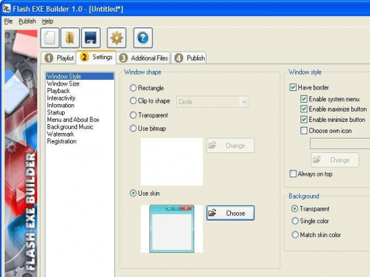 Flash EXE Builder Screenshot 1