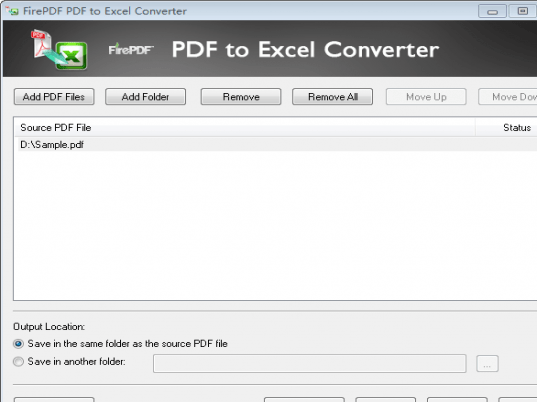 FirePDF PDF to Excel Converter Screenshot 1