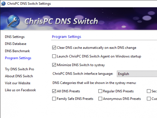 ChrisPC DNS Switch Screenshot 1