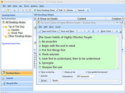 Portable Efficient Sticky Notes Pro Screenshot 1