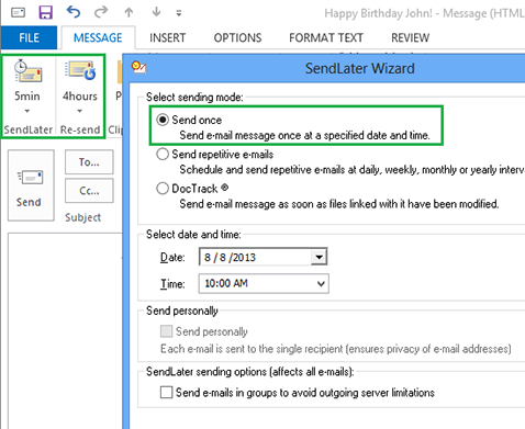 SendLater for Outlook Screenshot 1