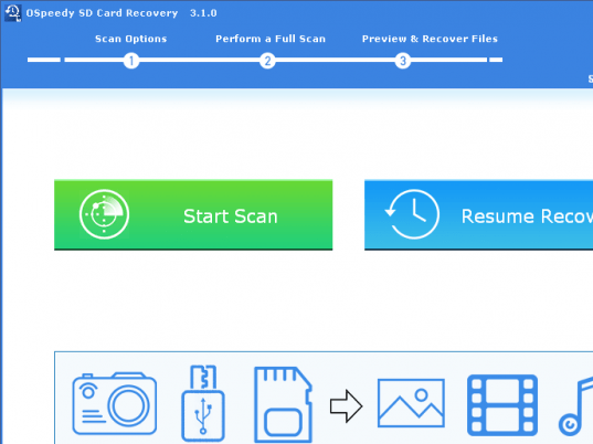 OSpeedy SD Card Recovery Screenshot 1