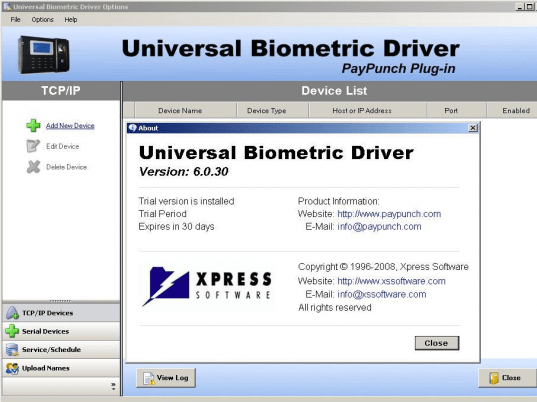 Universal Biometric Driver Screenshot 1