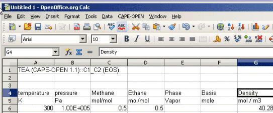Matlab CAPE-OPEN Thermo Import Screenshot 1