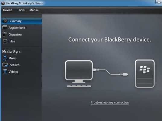 BlackBerry Desktop Manager Screenshot 1