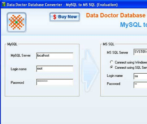 MySQL To MS SQL Conversion Software Screenshot 1