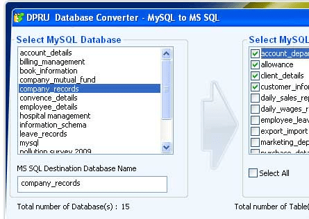 Convert MySQL Database To MSSQL Screenshot 1