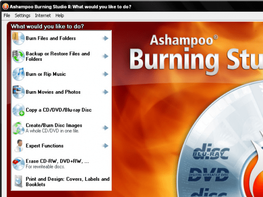 Ashampoo Burning Studio 8 Screenshot 1