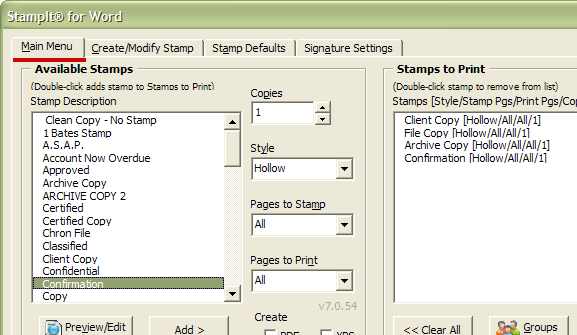 StampIt for Word Screenshot 1