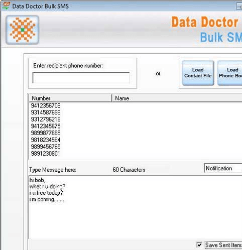Pocket PC SMS Messaging Software Screenshot 1