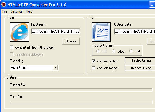 HTMLtoRTF Converter Pro Screenshot 1