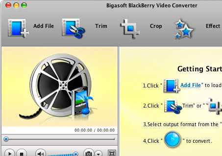 Bigasoft BlackBerry Video Converter Screenshot 1