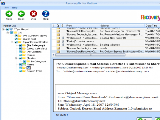 Microsoft Outlook Recovery Screenshot 1