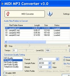 MIDI MP3 Converter Screenshot 1