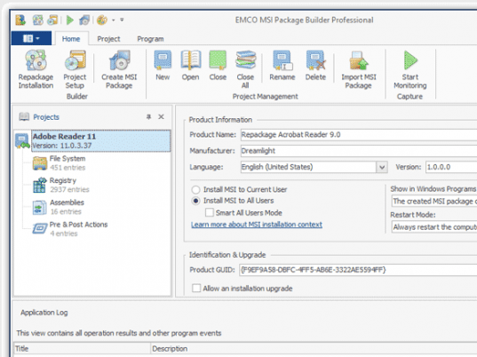 EMCO MSI Package Builder Professional Screenshot 1