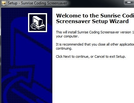 Sunrise Coding Screensaver Screenshot 1