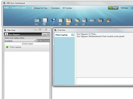 MIE Chat Software Screenshot 1