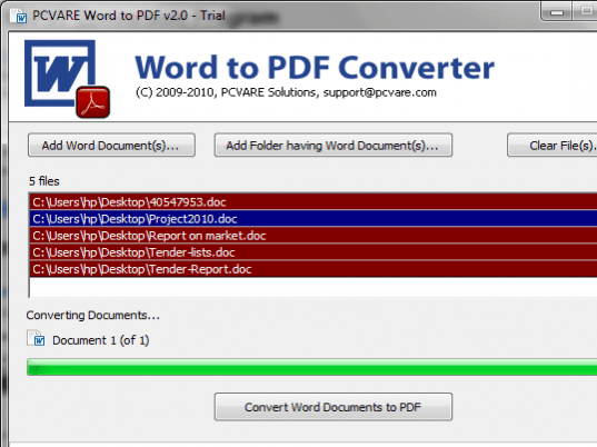 Microsoft Word to PDF Converter Screenshot 1