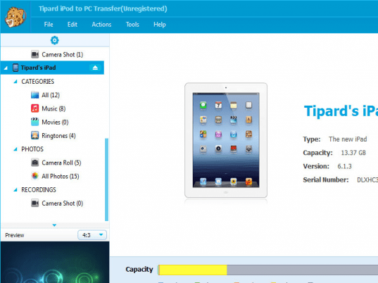 Tipard iPod to PC Transfer Screenshot 1