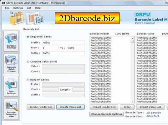 Databar Expanded Barcode Generator Screenshot 1