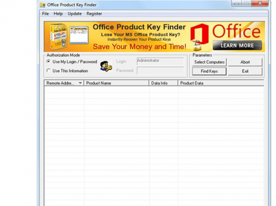 Office Product Key Finder Screenshot 1