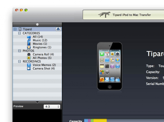 Tipard iPod to Mac Transfer Screenshot 1