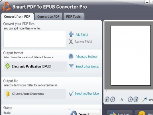Smart PDF to EPUB Converter Pro Screenshot 1